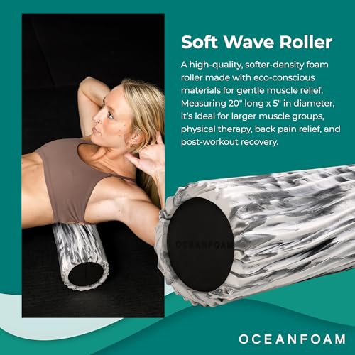 Oceanfoam Soft Tidal Roller - Soft Density Foam Roller (Black Marbled)
