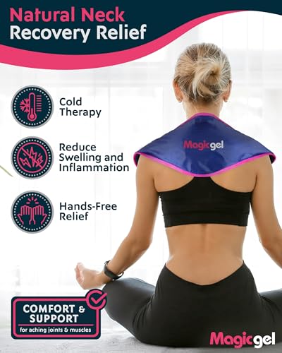 Magic Gel Neck Ice Pack - Reusable Cold Wrap for Neck, Shoulders and Back - Soft and Flexible Freezer Pack for Icing Necks, Shoulder, Upper Body Muscles - Stays Cool for 25 Minutes - color: Neck Ice Pack