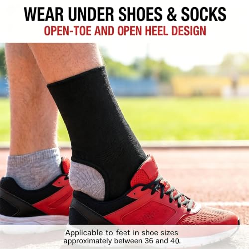Compression Ankle Sleeve, Ankle Brace Support Sleeve, Black 1 Pair