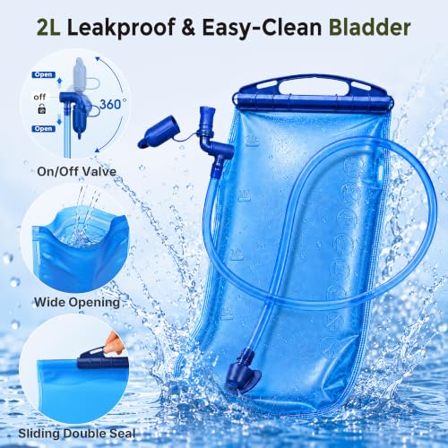 Running Vest Water Backpack with 2L Leak-Proof Bladder for Men & Women - color: Green
