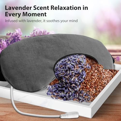Ezona Heated Eye Mask, Warm Eye Compress Mask for Dry Eyes, Gray - color: Gray