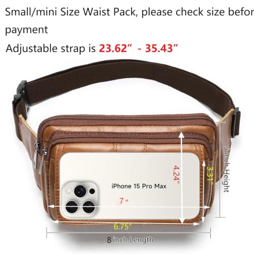 NIUCUNZH Real Leather Fanny Pack for Men Women Sling Waist Packs for Travel - color: Brown