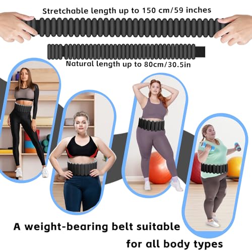 BBK Adjustable Weighted Belt For Women and Men - color: Black, size: 7lb