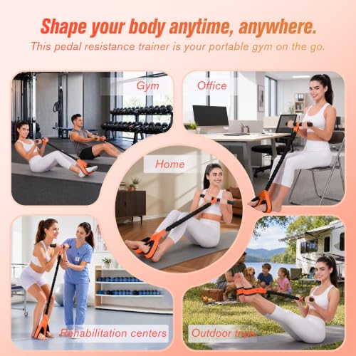 Resistance Bands with Handles,Pedal Resistance Band with Handle - color: 55lbs Orange
