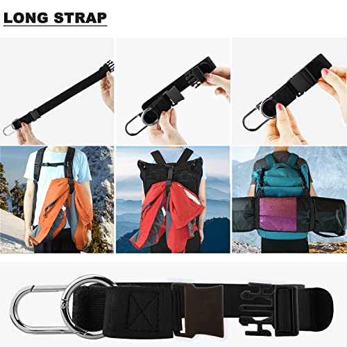 ZINZ Elastic Jacket Gripper Travel Strap with D-Ring Hooks and Buckle - color: Black