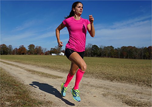 Meister Graduated 20-25mmHg Compression Socks for Shin Splints (Pair) - color: Pink, size: Medium