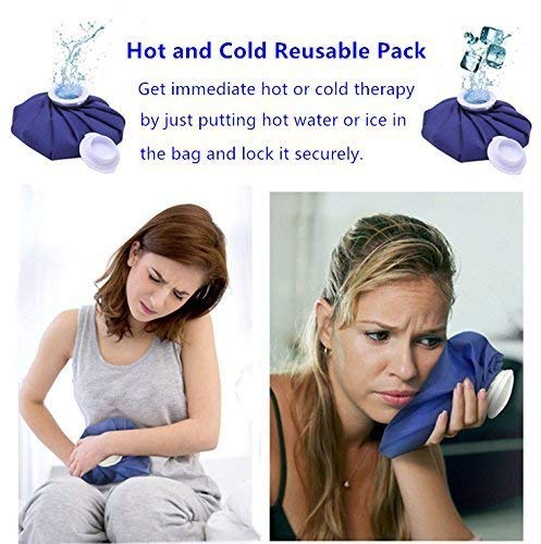 Ice Bags w/Wrap Around Extension Band, Reusable Hot Cold Ice Pack for Sports Injuries, Headaches Hip Shoulder Back Knee Pain Relief 4-Pack, 2-Size