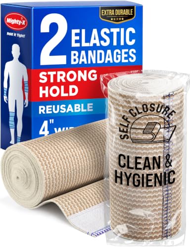 Premium Elastic Bandage Wrap - 4” (2pk) - Self-Closing Compression Bandage - size: 2 Pack, style: Elastic 4in