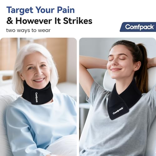 Comfpack Neck Ice Pack Wrap, Flexible Gel Ice Pack for Neck, Wrists, Head