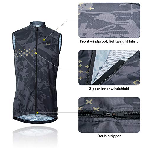 CATENA Men's Windbreaker Vest Windproof Sleeveless Jacket Visibility Safety Gilet Super-Light Coat Active - color: Black, size: Small