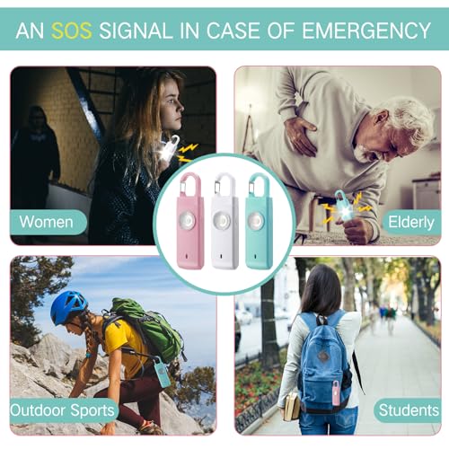 Tellegloww 6 Pcs 130 dB Personal Safety Alarm for Women, Macarons, Snap - color: Macarons, style: Snap