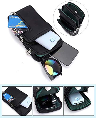 Women Small Crossbody Bag Cell Phone Purse Shoulder Pouch Armband Wallet Case Handbag for iPhone Samsung Google Pixel - color: Purple