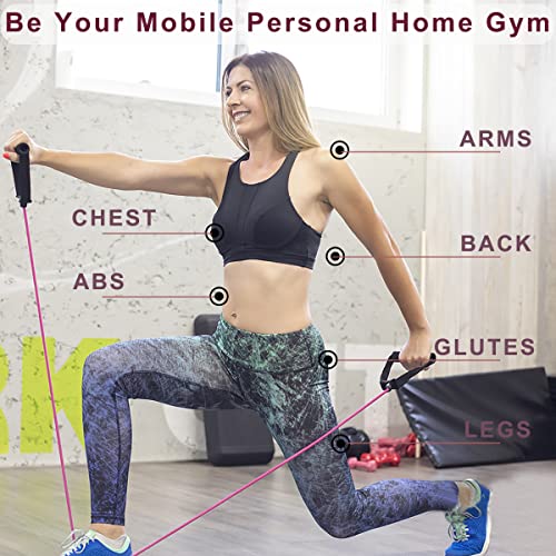 Resistance Bands with Handles, Exercise Bands with Handles, Door Anchor - color: Green-30lbs
