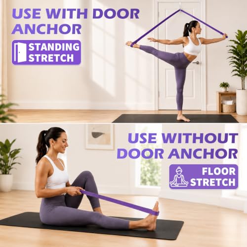 Stretching Strap with Door Anchor for Flexibility & Physical Therapy