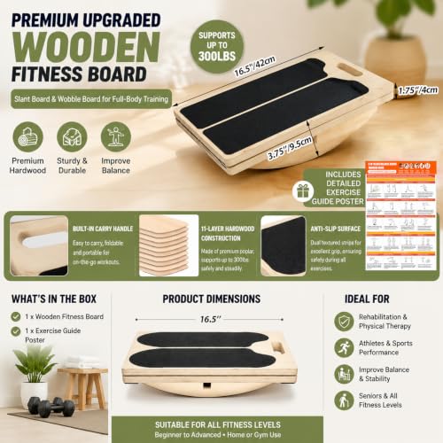 3-in-1 Slant Board Calf Stretch Balance Board
