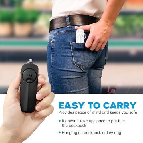 Safesound Personal Alarm - 130dB Self Defense Rechargeable Security Keychain for Women Girls Kids Elderly (White, 1)