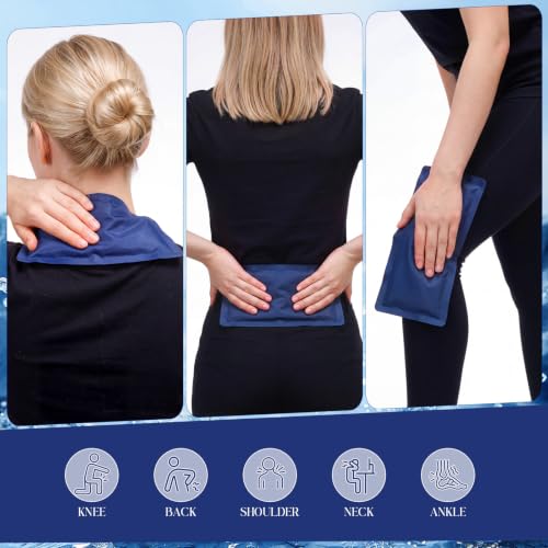 TrelaCo 8 Pack Reusable Gel Ice Packs for Injuries, Flexible Compress