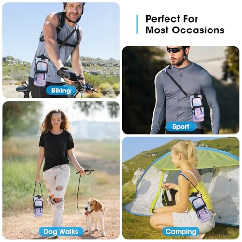 ToLuLu 25/32/40oz Water Bottle Carrier Bag Pocket,Insulated Neoprene Adjustable Shoulder Strap Water Bottle Pouch Case, Crossbody Water Bottle Holder Sling Sleeve for Men Women Adults - color: Galaxy, size: 40 OZ
