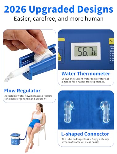 Cold Therapy Machine for Hip After Surgery with Pressure Regulator & Temperature Display, Ice Machine for Hip Replacement with Timer, Ice Wrap Pad Cryotherapy System for Post-Surgery Pain Relief
