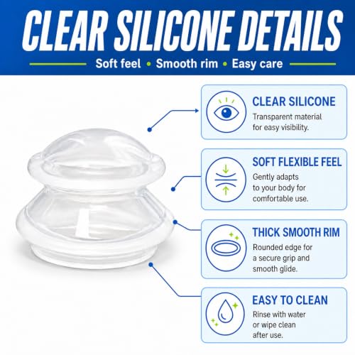 ELERA Silicone Cupping Set for Massage, 3 Cups (L M S) - style: 3 Cups (L M S size)