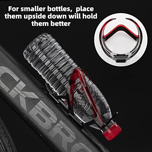ROCKBROS Bike Water Bottle Holder Ultralight Bottle Cages with Screws Tool - color: Red-Black, size: Standard
