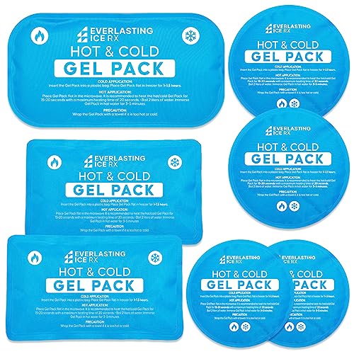 Reusable Hot and Cold Gel Ice Packs for Injuries, 7 Pack Variety Set
