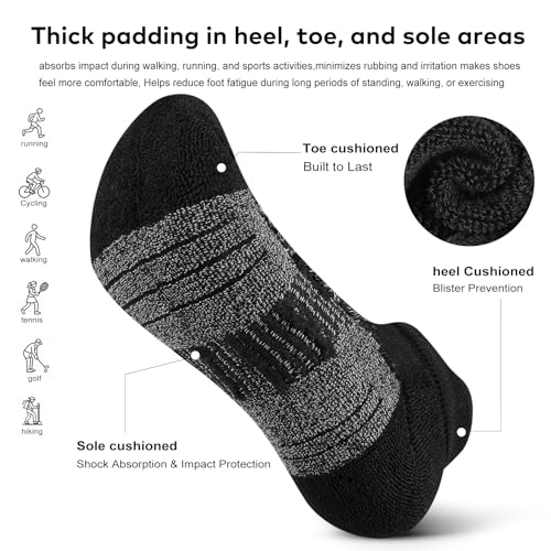 cuangya Ankle Socks Women Athletic Running Cushion Low Hiking Sock 5-6 Pair - color: 5 Pairs Classic Retro, size: 5-8