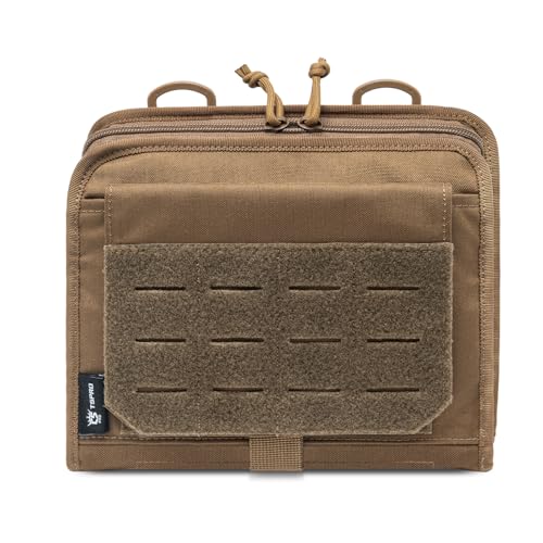 TSPRO Tactical Admin Pouch MOLLE, Clamshell EDC Organizer, Small Tool Pouch - color: Khaki