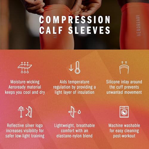 adidas Compression Calf Sleeve - color: Red, size: Large-X-Large