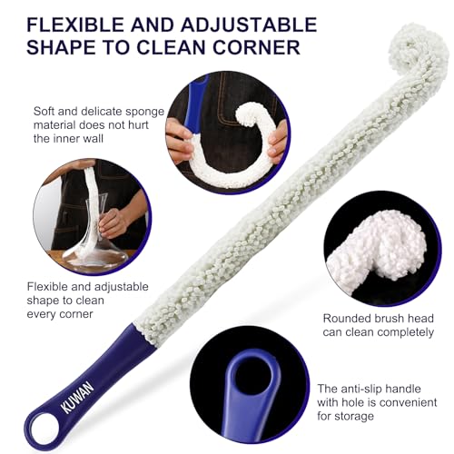 KUWAN Flexible Bottle Cleaning Brush Multi-Function Household Tools Scourer - color: Long-3pcs