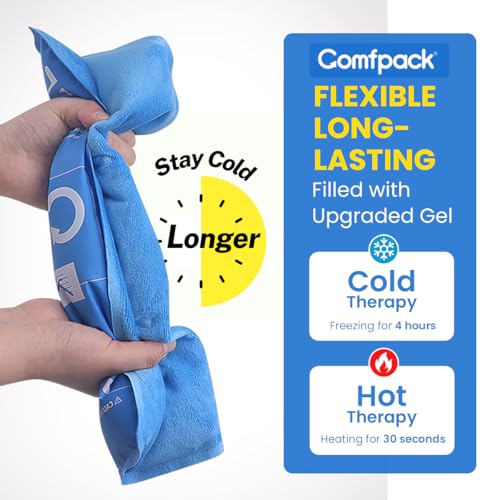 Comfpack Soft Ice Packs for Injuries Reusable, Double Side Hot Cold Therapy - size: 11.2×14.7 Inch
