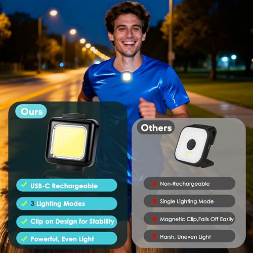 Running Lights for Runners 2 Pack, Rechargeable Clip On LED Safety Light