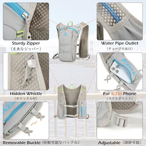 TRIWONDER Hydration Vest Running Backpack for Men & Women, Water Pack for Hiking, Camping, Climbing & Cycling, Lightweight Daypack - color: 01 Dark Blue - with 1.5L Water Bladder