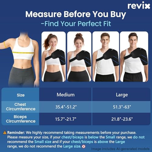 REVIX Shoulder Ice Pack Wrap & Brace for Rotator Cuff & Arm, 2 Gel Packs - size: Medium, style: Black, 2 Gel Packs+1 Shoulder Brace