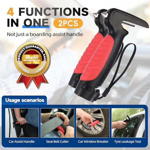 4 in 1 Car Door Handle Assist for Elderly 2PCS - Multifunction Car Transfer Aid - Help Elderly Get Out of Car, Auto Cane Portable Vehicle Support Handle for Seniors, Handicapped, Max 450 Pounds - size: 2pcs