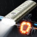 Bike Light Set, Prasky Rechargeable Bicycle Lights Front and Rear, Aluminum