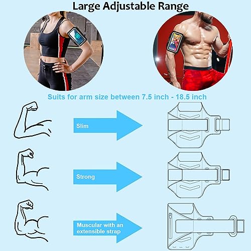Phone Holder for Running-Karvense Phone Arm Bands w/Earphone Bag for Running&Gym& &Workout&Jogging, Cell Phone Armband for iPhone 17 Pro Max/16 Pro Max/15 Pro Max, Samsung Galaxy S Ultra/Plus- 6.9’’ - size: L: iPhone Pro Max&+/Galaxy+&U&A to 6.9''