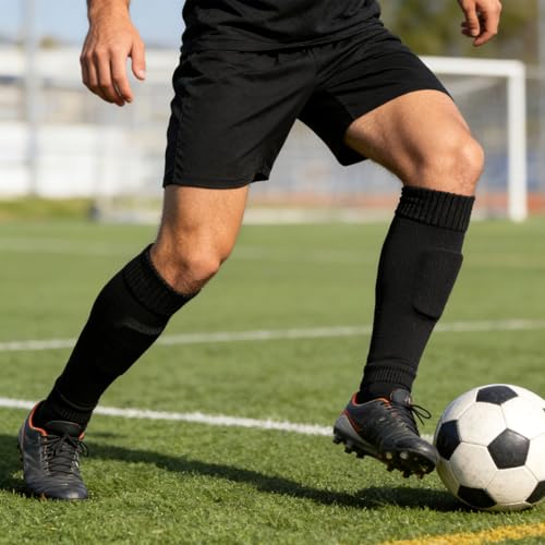 3 Pairs Pre-cut Soccer Sleeves, Leg Sleeves for Soccer, Compatible with Grip Socks Shin Guards Sleeves for Soccer Football