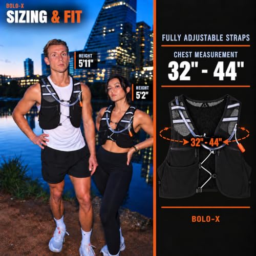 BOLO-X No-Bounce Running Vest with Water Bladder for Men & Women