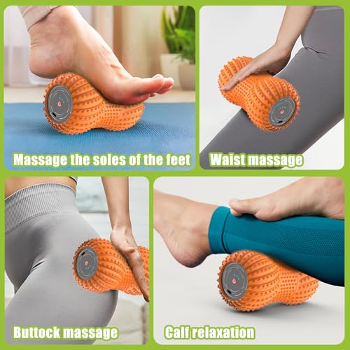 Portable Electric Muscle Massage Roller, Gray - color: Gray