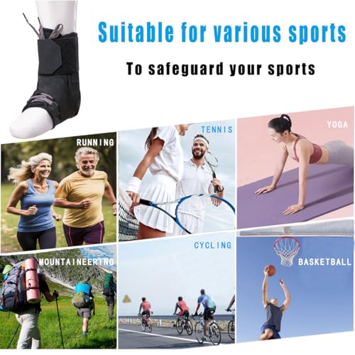 Ankle Brace,Ankle Stabilizer, Lace Up Adjustable Support – for Running, Basketball, Injury Recovery, Sprain! Ankle Support Wrap for Men, Women, and Children(Medium)