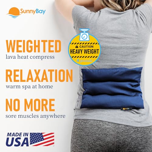 SunnyBay Lava Sand Microwavable Heating Pad, 8x12 inch, 4 lb, USA Made - color: Blue