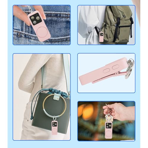 GOWENIC Personal Safety Alarm for Girls Women, 150dB Loud Alarm with LED Light, Comes with Anti Lost Keychain, Gifts for Women, Girls, Students, Night Running (Pink) - color: Pink