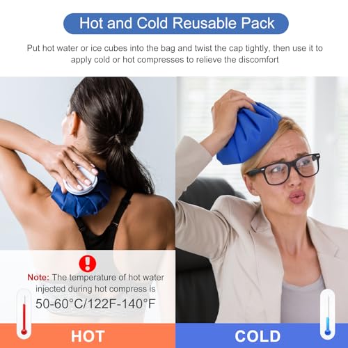 Ice Bags for Injuries [9 in], 3rd Gen Reusable Ice Packs, Hot & Cold Therapy Pain Relief, Ice Bag No-Leak & Waterproof, Traditional Ice Pack, Versatile & Durable, Blue (9 in) - color: Blue - 9 in