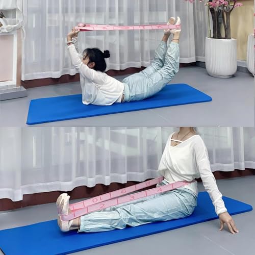 Multi-Loop Stretch Band - Yoga, Pilates, Ballet, and Physical Therapy Stretching Strap for Flexibility, Leg Stretching, and Exercise - Durable Stretching Equipment - color: Light Pink - 12 Loops