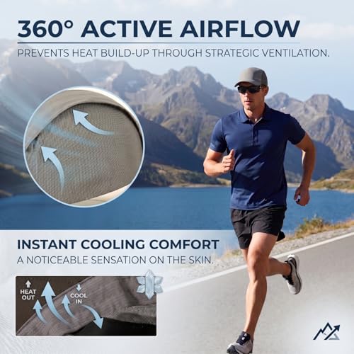 UvCoolix™ Cooling Sweatband Lightweight Running Hat,UPF50+ Protection Breathable Mesh Sun Cap,Quick Dry Performance Hiking - color: Black, size: X-Large-XX-Large
