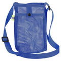 Uxcell Water Bottle Holder With Adjustable Shoulder Strap, Carrier Bag, Mesh Crossbody Carrier With Pocket for Sports, Hiking, Walking, Travel - color: Blue