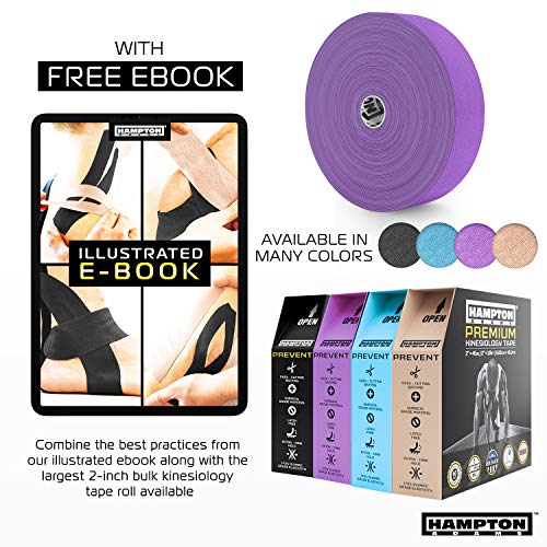 Hampton Adams Kinesiology Tape, Uncut Roll, Waterproof Muscle Support - color: Purple, size: 2in x 135ft (1 Roll)