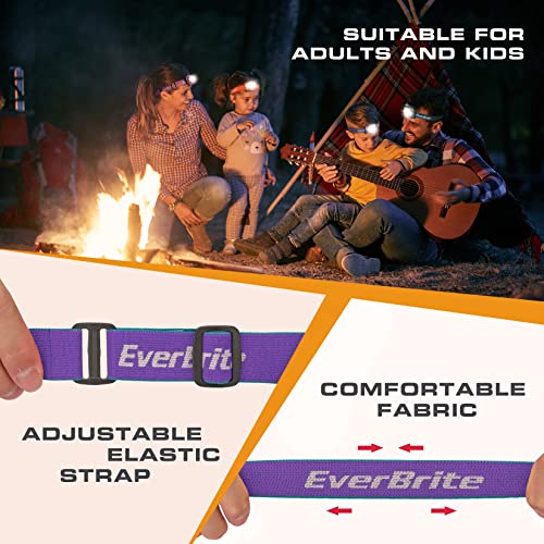 EverBrite Headlamp, 2 Pack LED Head Lamp for Kids & Adults, Red Light - color: Purple