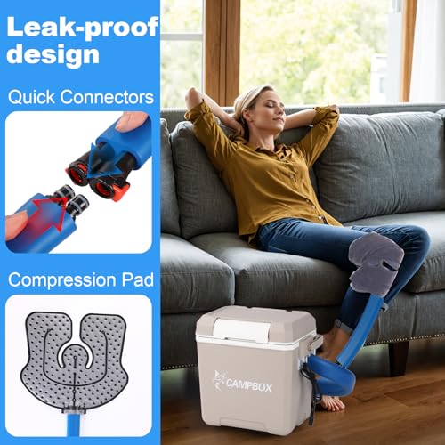 Cold Therapy Machine with Speed Control Ice Machine for Knee After Surgery, Knee Replacement Recovery System, Cryotherapy Pain Relief with Universal Compression Pad for Shoulder, Hip and Ankle (Beige) - color: Beige